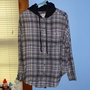 Oversized American Eagle Hooded Flannel